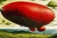 Placeholder: A red fiery pepper shaped zeppelin painted by Katsushika Hokusai