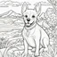 Placeholder: coloring book page of a dog