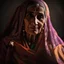 Placeholder: Hyper Realistic Old Pakistani Female Folk Singer With Dark Studio Background & Dark Lighting