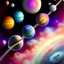 Placeholder: galaxy, nirvana, fantasy world,gas planets,with clouds,a couple of planets that are in the sky, abstract 3 d artwork, ufotable art style, dreamy and detailed,the planets are formed from clouds,the sky has stars, the planets are colored with red black purple violet,like a aurora borealis,no sun in picture