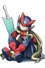 Placeholder: Megaman Zero, Sitting, HD, Clean, One Piece Anime Art Style