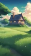 Placeholder: a field full of green grass with a house in the distance, anime beautiful peace scene, anime countryside landscape, anime landscape, anime scenery, anime nature, anime nature wallpap, anime landscape wallpaper, nightime village background, 2. 5 d cgi anime fantasy artwork, colorful anime movie background, beautiful fantasy anime, smooth anime cg art, beautiful anime scenery