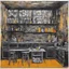 Placeholder: (Art by Brion Gysin), the kitchen just after cooking, huile sur carton, 60 x 84 cm