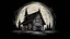 Placeholder: Dibuja un logo de una cabaña de madera con la silueta de un fantasma dentro