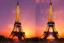 Placeholder: Eiffel tower made from glass , sunset , year 2500