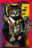 Placeholder: dA cat, abstract and contemporary surrealism, collage of absurd art,.grunge and urban