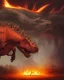 Placeholder: Movie poster, (dinosaurs), fire, active volcano, ash, forest, dynamic lighting, dynamic movement, panorama, wide-angled lense, DSLR, dramatic, 8k resolution concept art hyperdetailed cyberpunk dystopian 8k resolution holographic astral cosmic illustration mixed media by Pablo Amaringo, t-rex, stegosaurus, triceratops, allosaurus