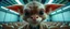 Placeholder: extreme close up on cheeky fluffy weasel goblin news anchor elf family scumbag in the style of Escher and Giger and Fallout 4, pinhole cam, airbrush 3d rendering, on tv screen:A five-second cinematic single take in a clean industrial presentation hall.