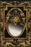 Placeholder: Gold art deco delicate picture frame on a black background