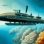 Placeholder: fullbody Drawing of 'sketch of Steampunk Submarine vehicle',intricate detail,andrea bonelli,Kilian Eng,Ohrai,evan lee,Aleksandr Sidelnikov,KyuYong Eom,three quarters frontal aerial view,toned colors,16k