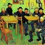 Placeholder: adults at birthday party by van gogh