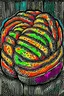 Placeholder: Vintage pop art style, challah bread