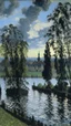 Placeholder: A black isles with shadow monsters painted by Alfred Sisley