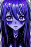 Placeholder: Closeup anime Girl goth with big eyes, fullbody, ragged clothes, slime, the perspective looking down, rolling eyes, tongue out, saliva drip, open mouth,