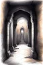 Placeholder: sketch a dark scary room inside Omani fort Mystical Wise