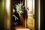 Placeholder: A real good dragon knocks on the door of a child's room, realism photographic, graphic novel,