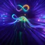 Placeholder: infinity symbol ∞ with vibrant single Bioluminescent Plankton in water, striking, neon, chiaroscuro, dramatic, captivating, powerful, fantasy, beautiful, octane render, 16k post-production, artstation: award-winning: atmospheric: commanding: fantastical: clarity: ultra quality: striking: brilliance: stunning colors: amazing depth; lens: f/11, 35mm