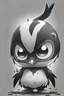 Placeholder: chibi penguin demon black and white