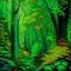 Placeholder: Bosque selva árboles hojas verdes colores complementarios arte digital hiperdetallado pintura al óleo renacentista obra de arte