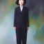 Placeholder: Full body portrait, painting, medium shot lady Yamikawa