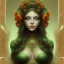 Placeholder: marigold woman norse goddess green eyes