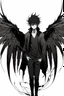 Placeholder: Anime man with black wings