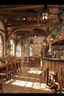 Placeholder: People sitting around tables in a medieval tavern