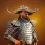 Placeholder: portrait,"Insanely detailed photograph of an armored mariachi warrior", highly intricate chainmail charo,colorful Sombrero,elegant, highly detailed D20, digital painting, artstation, concept art, smooth, sharp focus, illustration, art by artgerm and greg rutkowski and alphonse mucha, 8 k