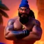 Placeholder: African Ganesha, beard, angry, tattoo, strong man