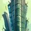 Placeholder: modern glass skyscrapers+detailed facades+Book illustration by Gediminas Pranckevičius, Jean Baptiste Monge, Brian Kesinger, Anton fadeev, Kilian Eng, strong lines, high contrast vibrant colors, highly detailed, 16k resolution, trending on behance