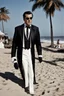 Placeholder: [hammer horror] Gomez Addams on the beach in California [Versace]