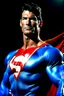 Placeholder: extremely muscular, short, curly, buzz-cut, military-style haircut, pitch black hair, Paul Stanley/Elvis Presley/Pierce Brosnan/Jon Bernthal/Sean Bean/Dolph Lundgren/Keanu Reeves/Patrick Swayze/ hybrid, as the extremely muscular Superhero "SUPERSONIC" in an original patriotic red, white and blue, "Supersonic" suit with an America Flag Cape,