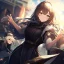 Placeholder: Clear focus,High resolution,High quality, Epic battle between two girls