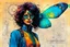 Placeholder: Hand drawn technical,full body portrait illustration , with detailed blueprints and engineering schematics of a walking Madagascan sunset moth insect girl, in the comic book art style of BILL SIENKIEWICZ and JEAN GIRAUD MOEBIUS, with highly detailed facial features, drawings, and technical notation, 8k, vibrant natural colors