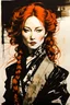 Placeholder: Tori Amos as a malevolent goth vampire girl , painting by Yoji Shinkawa and Katsushika Hokusai