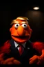 Placeholder: Waist up Angry muppet Portrait of Accurately representing Orange Donald J Trump as muppet doll made of felt, president, photo studio, black background, unreal engine 5, concept art, art station, ray tracing, lumen lighting, ultra detail, volumetric lighting, 3d.