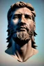 Placeholder: Ultra Realistic image, roman sculpture, Calacatta marble material, Lionel Messi, gold Laurel leaves crown, Renaissance style, miguel angel style, chisel style, emperor, waist up portrait, epic, celestial, cinematic lighting, God light, god rays, 4k resolution, smooth details, ornate details, soft lighting, unreal engine 5, sky background.