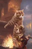 Placeholder: Cat is Nero, playing fiddle. Burning down rome