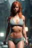 Placeholder: 1girl, a real perfect shapely big bossom female warrior anatomy of ginger, sweaty naked upper body, hyper details, volumetric lighting, cinematic lights, photo bashing , epic cinematic, octane render ,extremely high detail, post processing, 8K wallpaper, Film Grain, 3d, denoise, redshift style, phoshoot