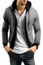 Placeholder: Man's Casual Blazer with a grey hoodie Atached