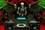 Placeholder: DJ of the damnded, insanely detailed DJ booth in hell, MID set, speakers and equipment made of bone, anatomically correct,