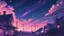 Placeholder: beautiful starry sky at dusk, handdrawn, anime, lofi, pastel, cinematic, nostalgic, town