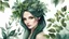 Placeholder: portrait of a woman, watercolor drawing of a dark green gothic bouquet of medicinal herbs and branches with leaves on a white background, Trending on Artstation, {creative commons}, fanart, AIart, {Woolitize}, Charlie Bowater, Illustration, Color Grading, Filmic, Nikon D750, Brenizer Method, Side View, Perspective, Depth of Field, Field of View, F/2.8, Highlights, Tonal Colors, 8K, Full-HD, ProPhoto RGB, Perfectionism, Edge Lighting, Natural Lighting, Soft Lighting, Accent Lighting, Diffraction