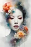 Placeholder: a portrait painting of a flower entity in a scenic environment, in Ryohei Hase style, painted by Minjae Lee, vivid coloring