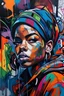 Placeholder: A bold, graffiti-style portrait of an individual surrounded by expressive, street art-inspired elements, including vibrant colors, dynamic brushstrokes, and urban motifs, encapsulating the subject's unique personality and connection to their city's cultural scene.