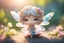 Placeholder: cute chibi gemstone fairy, flowers, in sunshine, ethereal, cinematic postprocessing, dof, bokeh