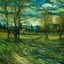 Placeholder: A green plain filled with trees painted by Vincent van Gogh