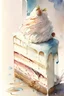Placeholder: creamcake with icecream, Watercolor, trending on artstation, sharp focus, studio photo, intricate details, highly detailed, by greg rutkowski
