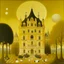 Placeholder: A light yellow heavenly chateau with halos painted by Edward Hicks