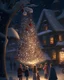 Placeholder: A tranquil, moonlit night in a snow-covered village, with gently falling snowflakes and the warm glow of lights emanating from cozy homes. A group of children gather around a beautifully decorated tree in the town square, singing carols and celebrating the holiday season. 8K resolution, soft lighting, and a nostalgic atmosphere evoke a sense of warmth and joy.